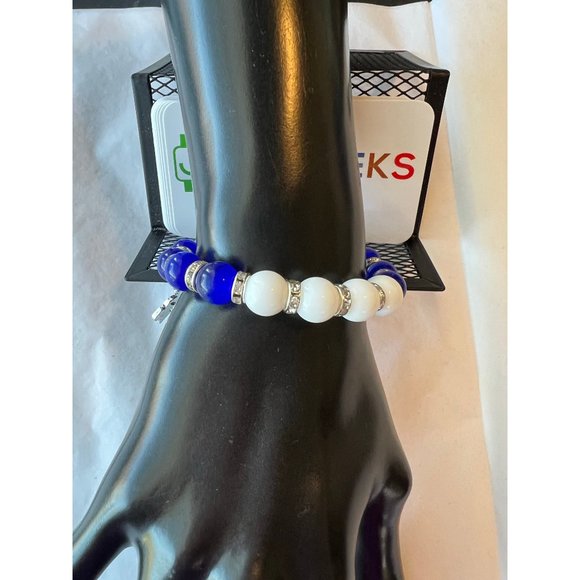 Zeta Phi Beta Bling Natural Agate Soror Charm Bracelet - Picture 6 of 11